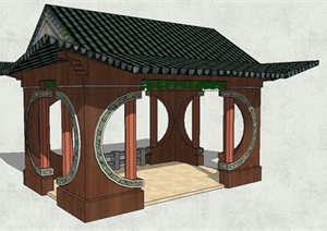 中式古典景观亭造型设计SU(草图大师)模型
