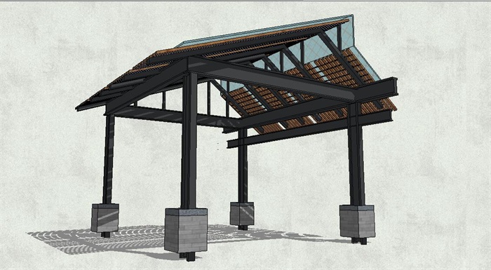 涼亭造型設計大方,細節處理到位,完整材質貼圖,直接下載使用
