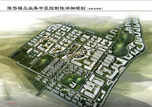陈岱镇工业集中控制性详细规划设计cad方案及效果图