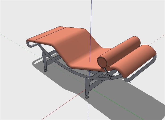 室外景观休闲躺椅SU模型(3)