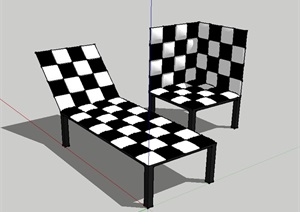 现代室内独特的座椅SU(草图大师)模型