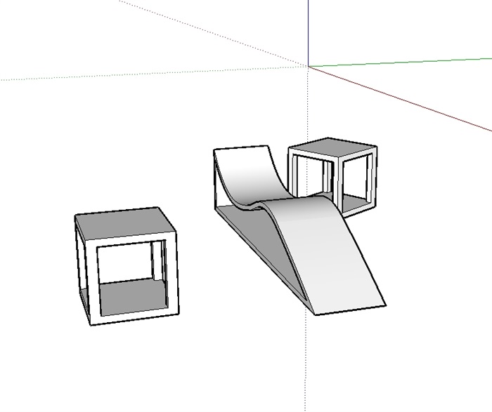 室外景观座凳SU模型(2)