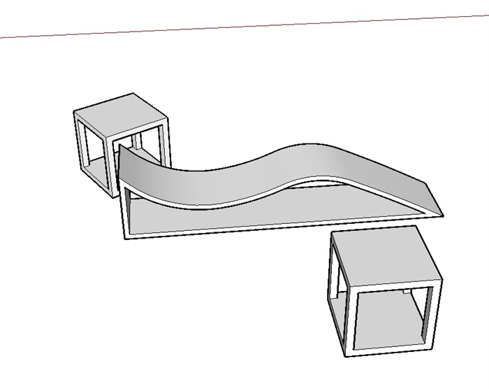 室外景观座凳SU模型(3)
