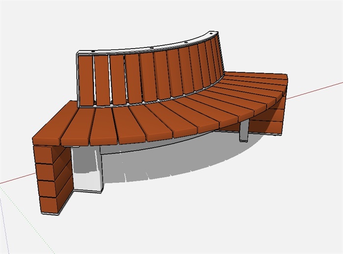 现代详细的景观座椅设计SU模型(1)