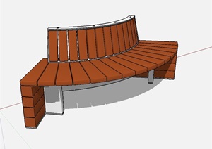 现代详细的景观座椅设计SU(草图大师)模型