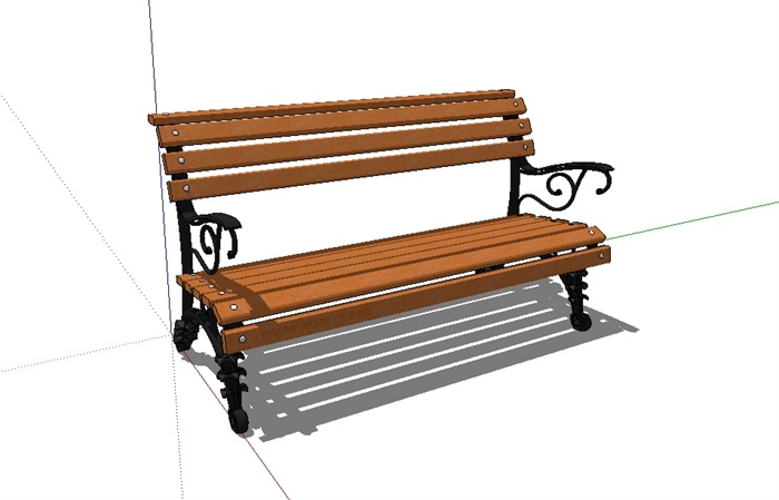 欧式长条座椅设计SU模型(1)