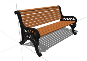 欧式详细长条座椅设计SU(草图大师)模型