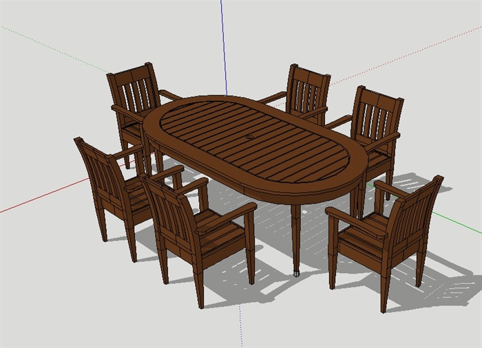 现代室内餐桌座椅设计SU模型(1)