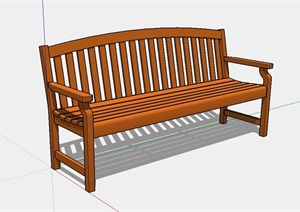 现代风格防腐木座椅设计SU(草图大师)模型