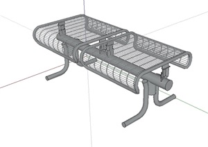 室外景铁艺坐凳SU(草图大师)模型