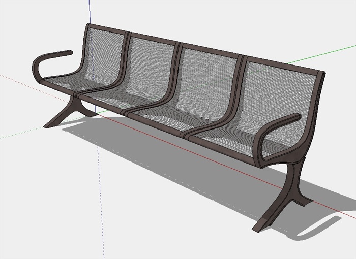 休闲区现代铁艺座椅SU模型(1)