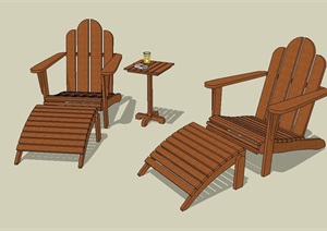 现代室外景观木质座椅设计SU(草图大师)模型