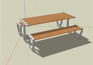 现代详细独特精致详细的桌凳设计SU(草图大师)模型