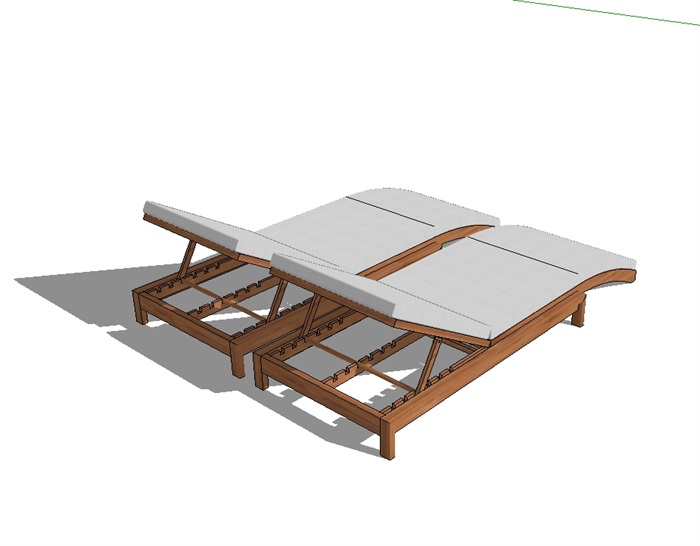 园林景观双人躺椅SU模型(3)