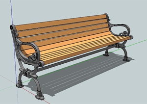 室外景观铁艺座椅SU(草图大师)模型