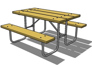 简约室外景观桌凳设计SU(草图大师)模型