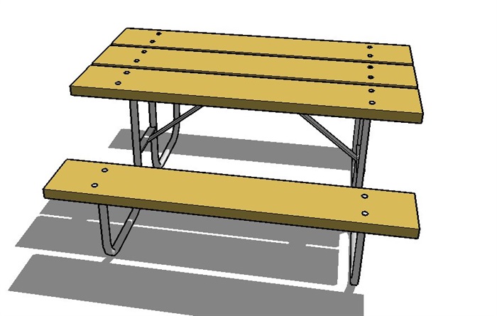 简约室外景观桌凳设计SU模型(3)