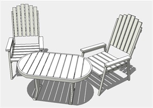 户内外桌椅组合设计SU(草图大师)模型