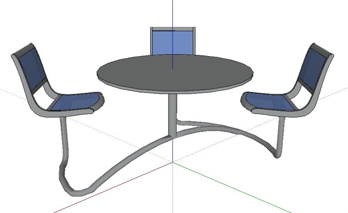 简约风格室外景观桌凳设计SU模型 (1)