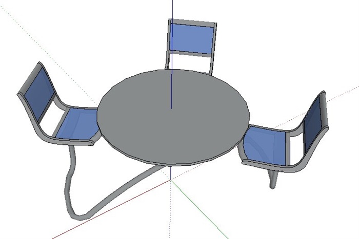 简约风格室外景观桌凳设计SU模型 (3)