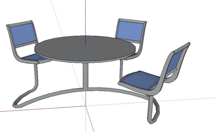 简约风格室外景观桌凳设计SU模型 (2)