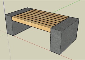 简约室外景观座凳设计SU(草图大师)模型