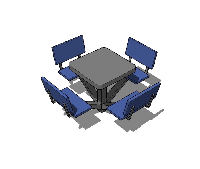 室外景观桌椅组合详细设计SU模型(1)