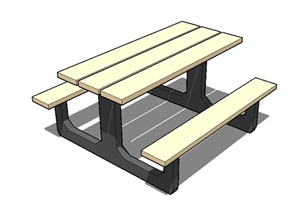 现代景观桌凳设计SU(草图大师)模型