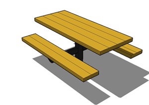 室外景观桌凳一体设计SU(草图大师)模型