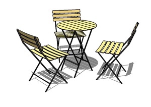 室外景观桌椅组合SU(草图大师)模型