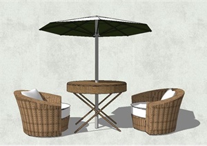 室外桌椅组合设计SU(草图大师)模型