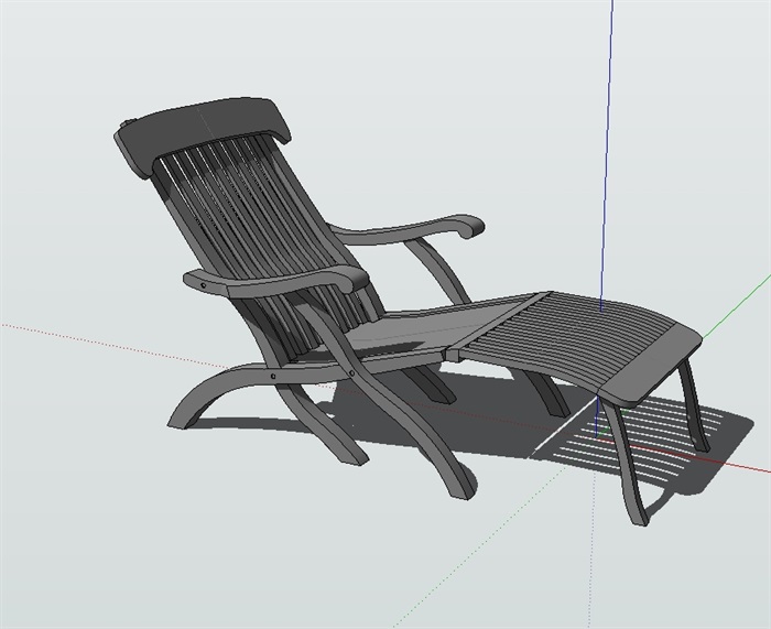 现代园林景观躺椅设计SU模型(1)