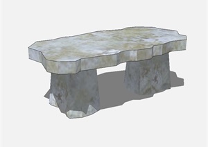 室外景观石坐凳SU(草图大师)模型