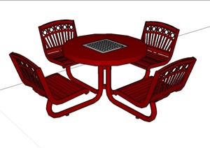 现代私人桌椅组合设计SU(草图大师)模型