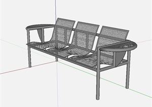 现代铁艺座椅详细设计SU(草图大师)模型