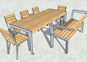 室内外桌椅组合素材SU(草图大师)模型