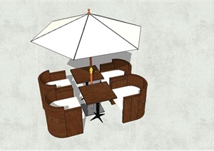太阳伞休闲座椅SU(草图大师)模型