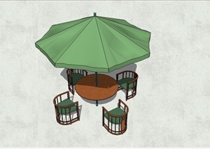 绿色阳光椅子SU(草图大师)模型