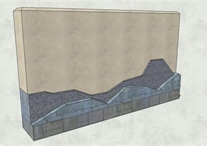 山水景墙设计SU(草图大师)模型