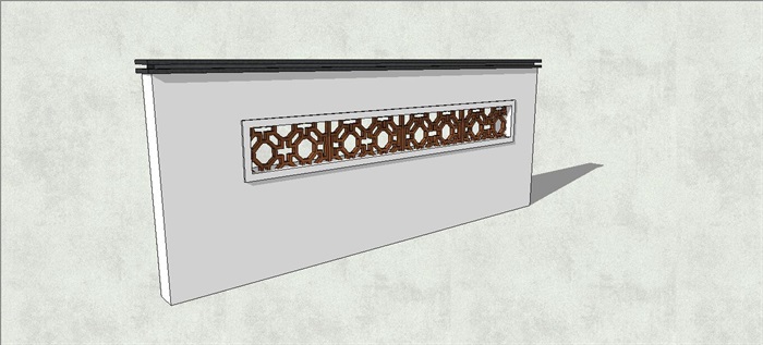 精品中式简约景墙SU模型