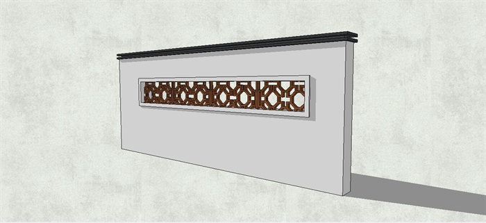 精品中式简约景墙SU模型