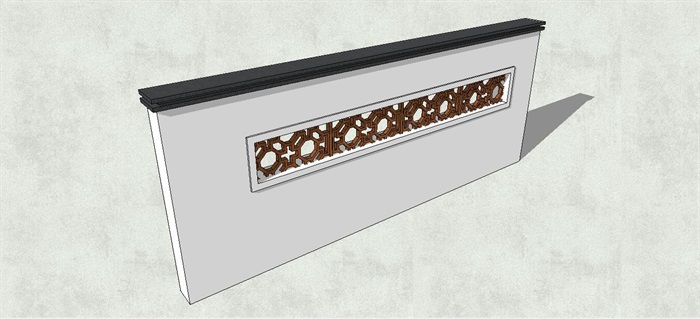 精品中式简约景墙SU模型