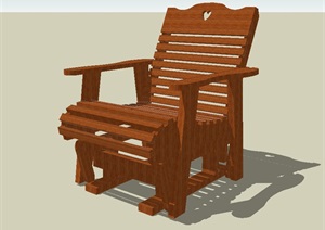 木椅靠椅设计SU(草图大师)模型