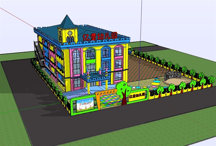 英式幼儿园建筑设计SU模型(2)