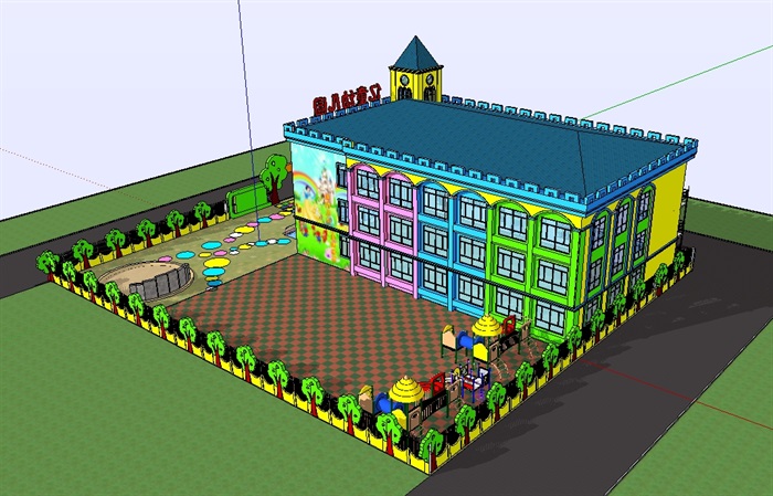 英式幼儿园建筑设计SU模型(3)