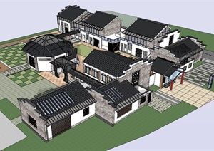 幼儿园独特造型的建筑SU(草图大师)模型