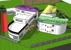 幼儿园详细建筑楼设计SU(草图大师)模型