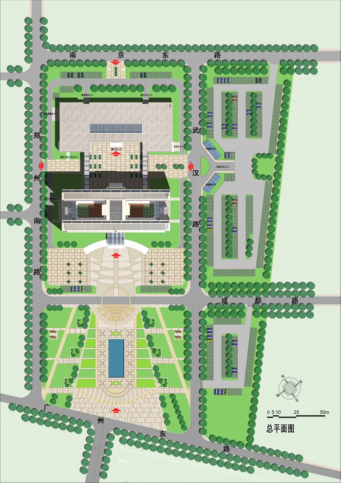 某科研企业办公楼建筑方案设计（cad+效果图）(3)