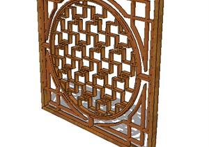 中式木质镂空窗设计SU(草图大师)模型