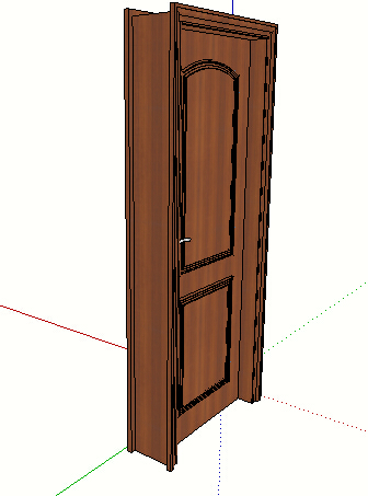 卧室木质门设计su模型